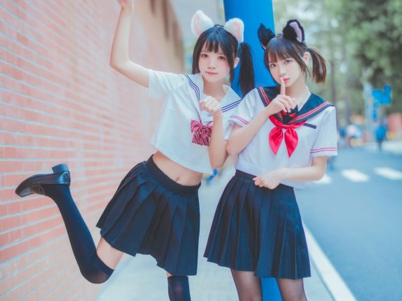 桜桃喵&疯猫ss JK百合2 [33P-393MB]