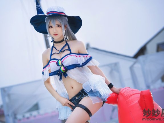 弥音音 明日方舟 斯卡蒂泳装[24P-316MB]