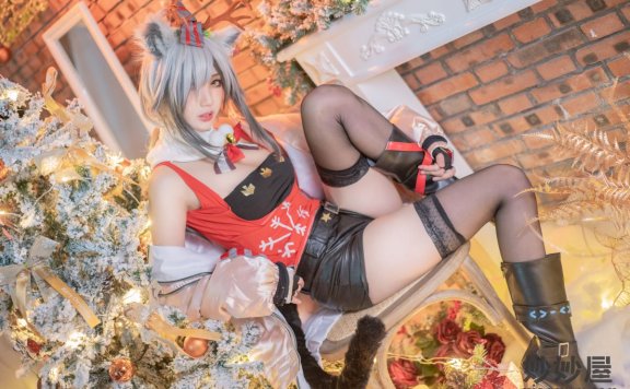 周叽是可爱兔兔 圣诞黑丝兽耳 [18P-297MB]